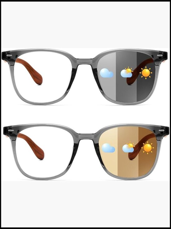 Photochromic Sunglasses Blue Light Blocking Computer Glasses Wooden Temples Set main image 5